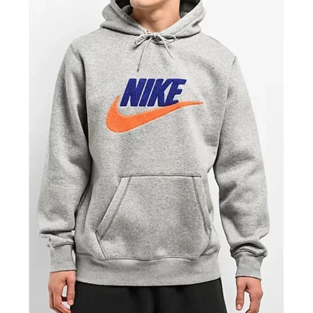 Nike‎ Club Fleece Pullover Hoodie Sweatshirt FN3104-063 Gray Mens Size-Med NWT